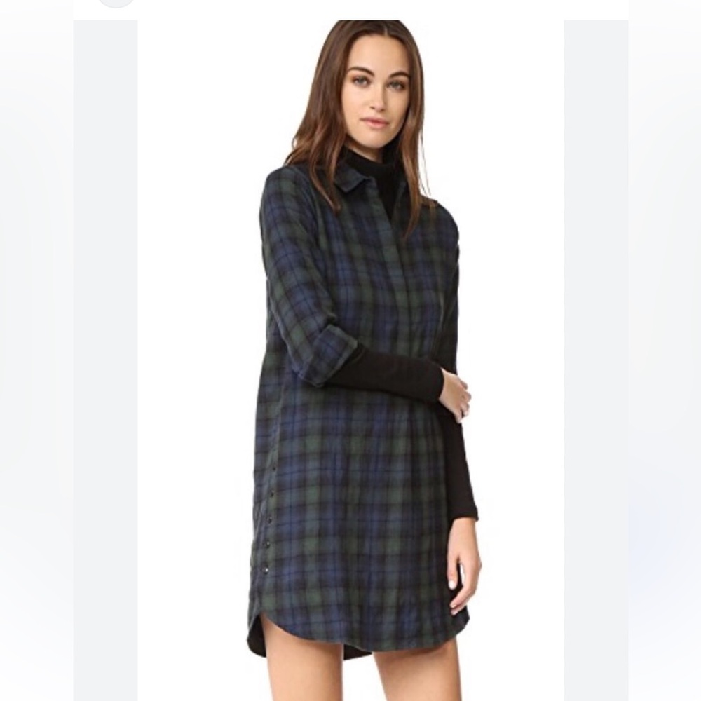Madewell Tartan Plaid Flannel Button Down Shirt Dress Size XXS